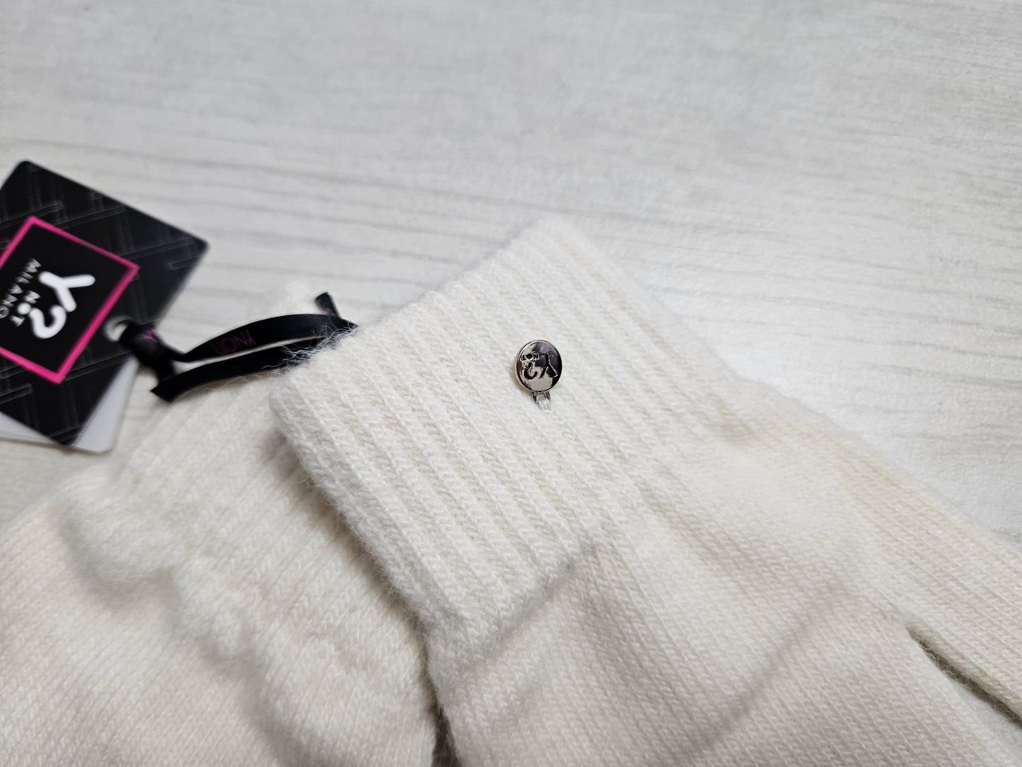 Ynot? Guanti in maglia GWL002 milk