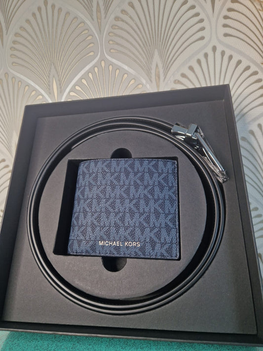 Set Michael Kors cintura + potafoglio blu