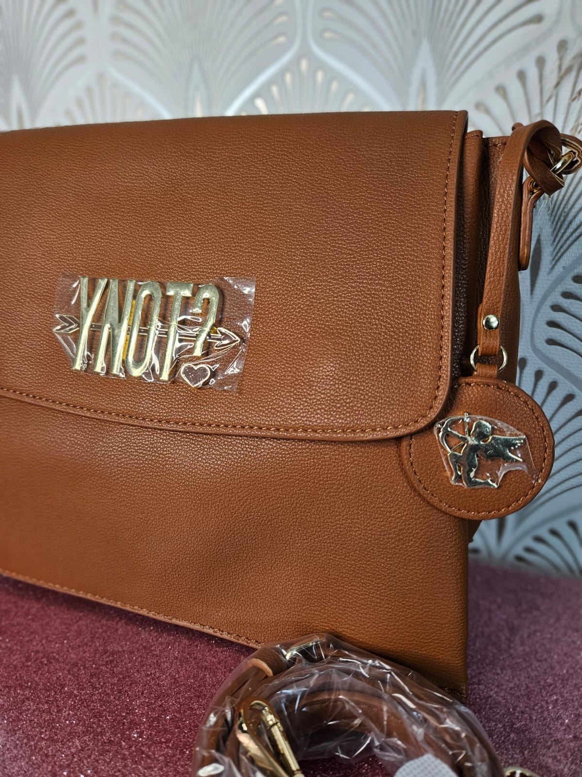 Ynot? Flap bag LVS006 tan