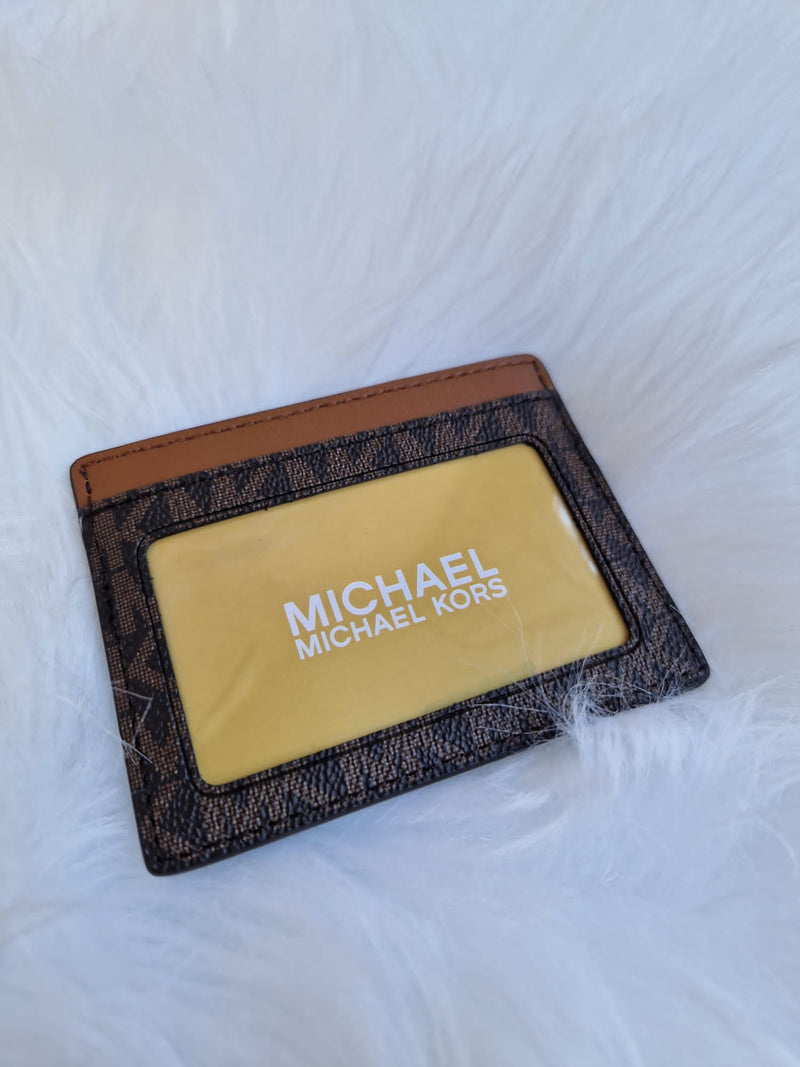 Women's brown logo card holder 