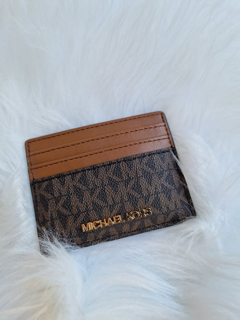 Women's brown logo card holder 