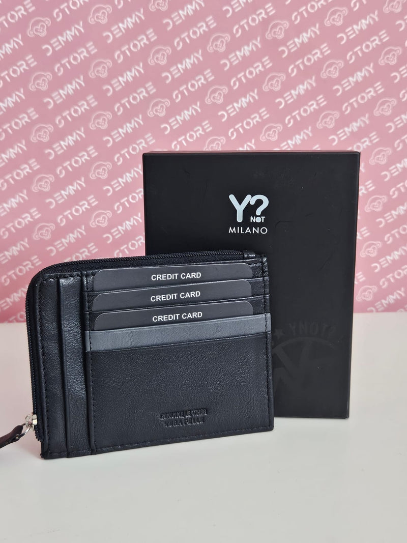 Ynot? Portacarte chiusura zip nero