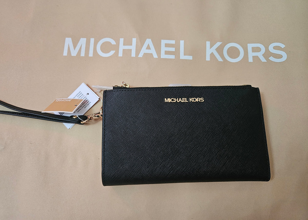 Portafoglio Michael Kors double zip black