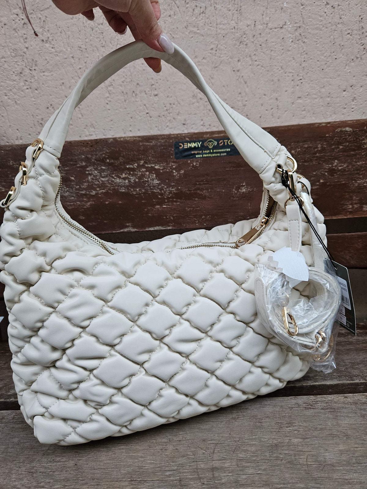Borsa a spalla Lumberjack Fluffy P02WBA0203 bianca