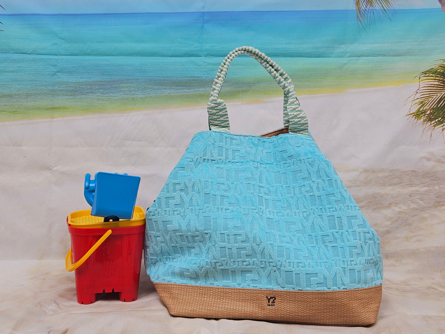 Borsa mare large Sponge azzurra