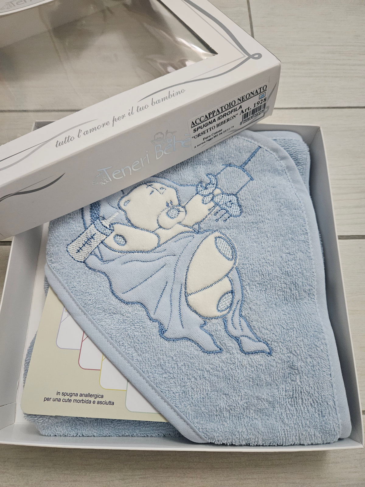 Accappatoio triangolo Orsetto azzurro