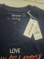 Pigiama caldo cotone blu navy S