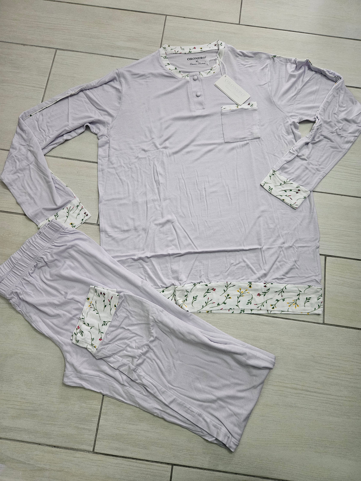 Pigiama donna cotone lilla Xl