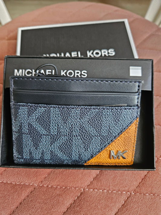 Portacarte uomo blu/arancione