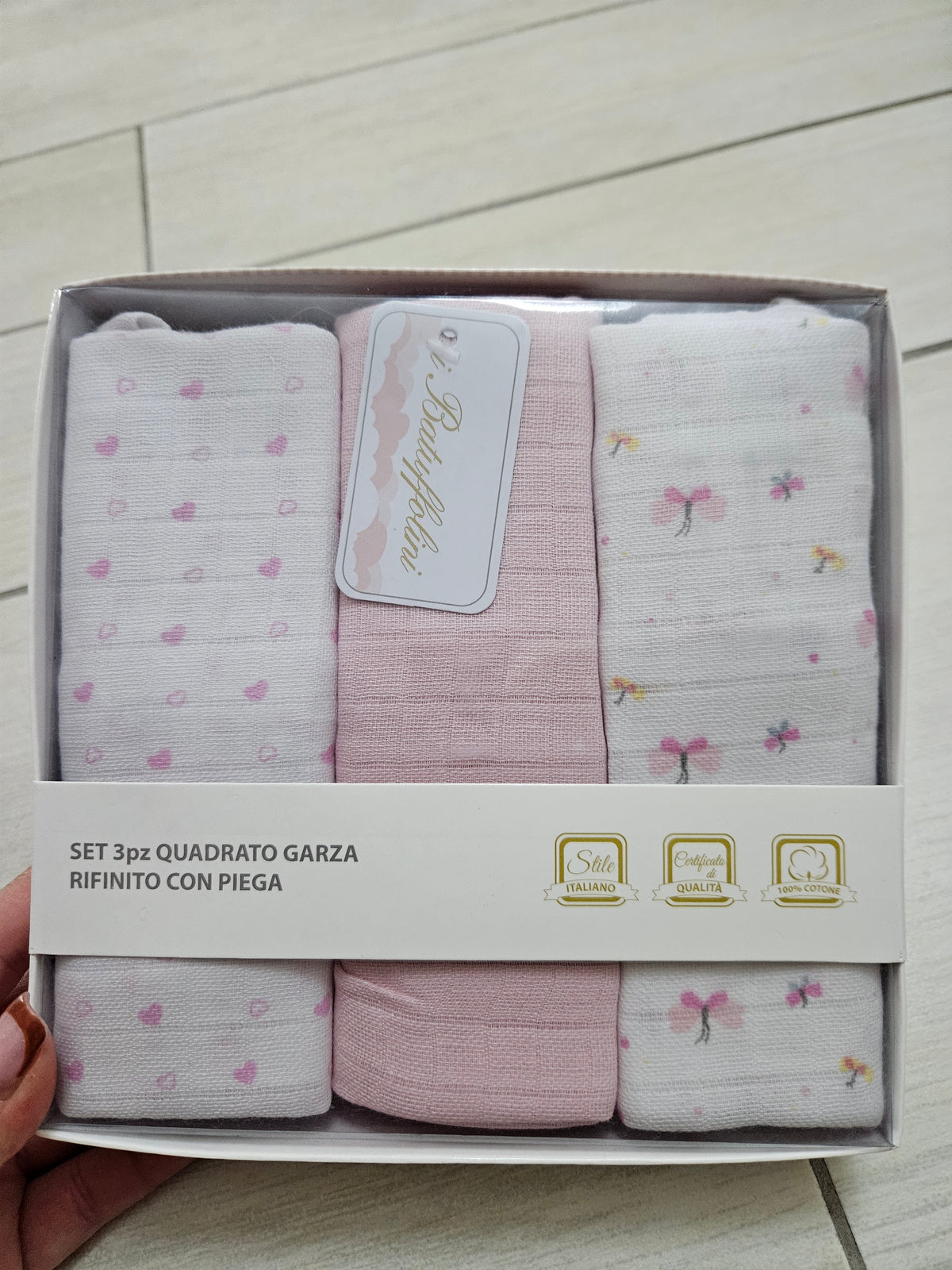Quadrati i batuffolini rosa