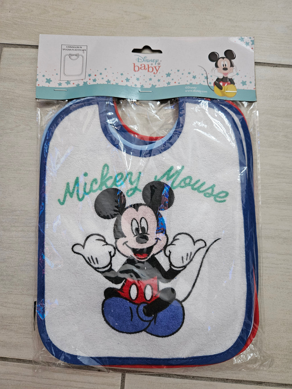 6 bavaglini Mickey Mouse