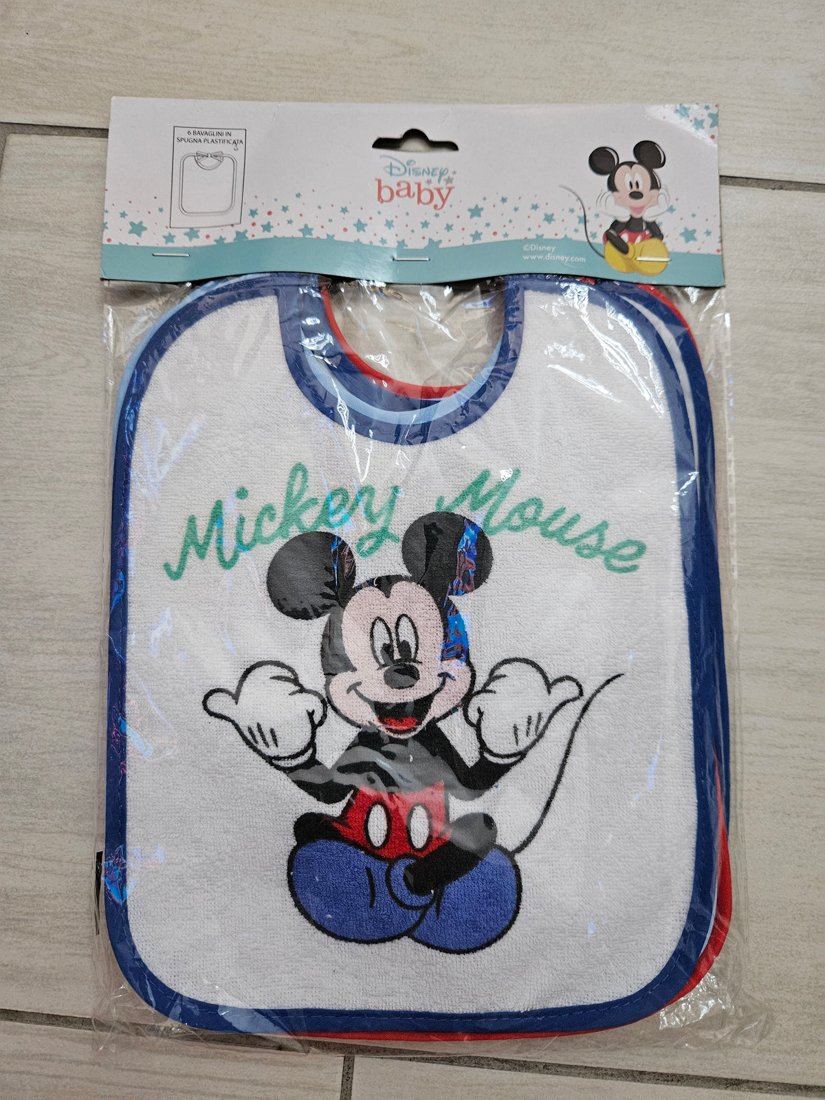6 bavaglini Mickey Mouse