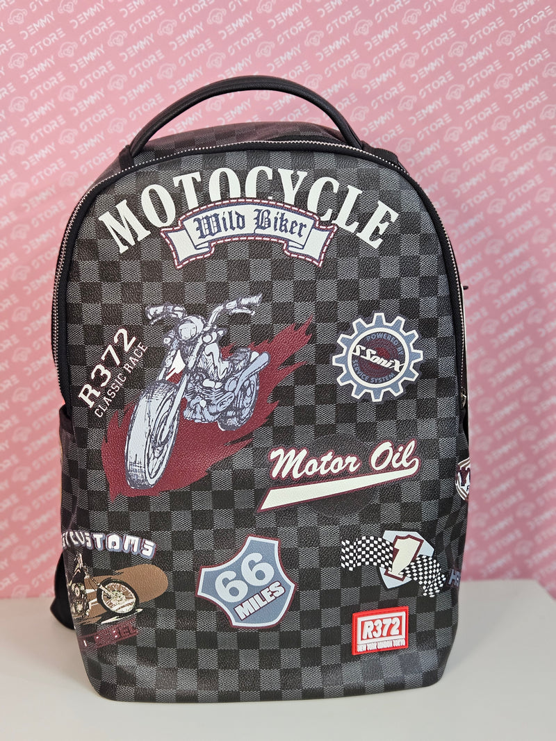 Black motorcycle backpack