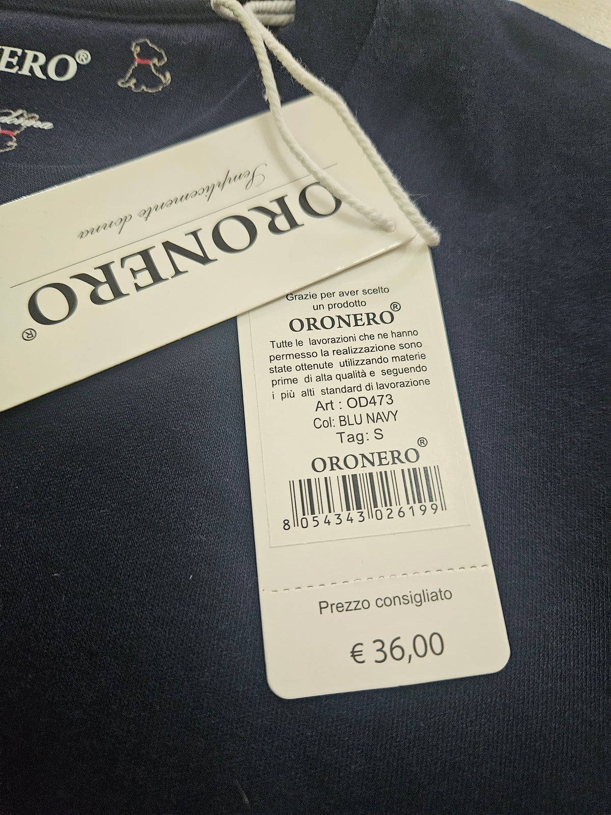 Pigiama caldo cotone blu navy S
