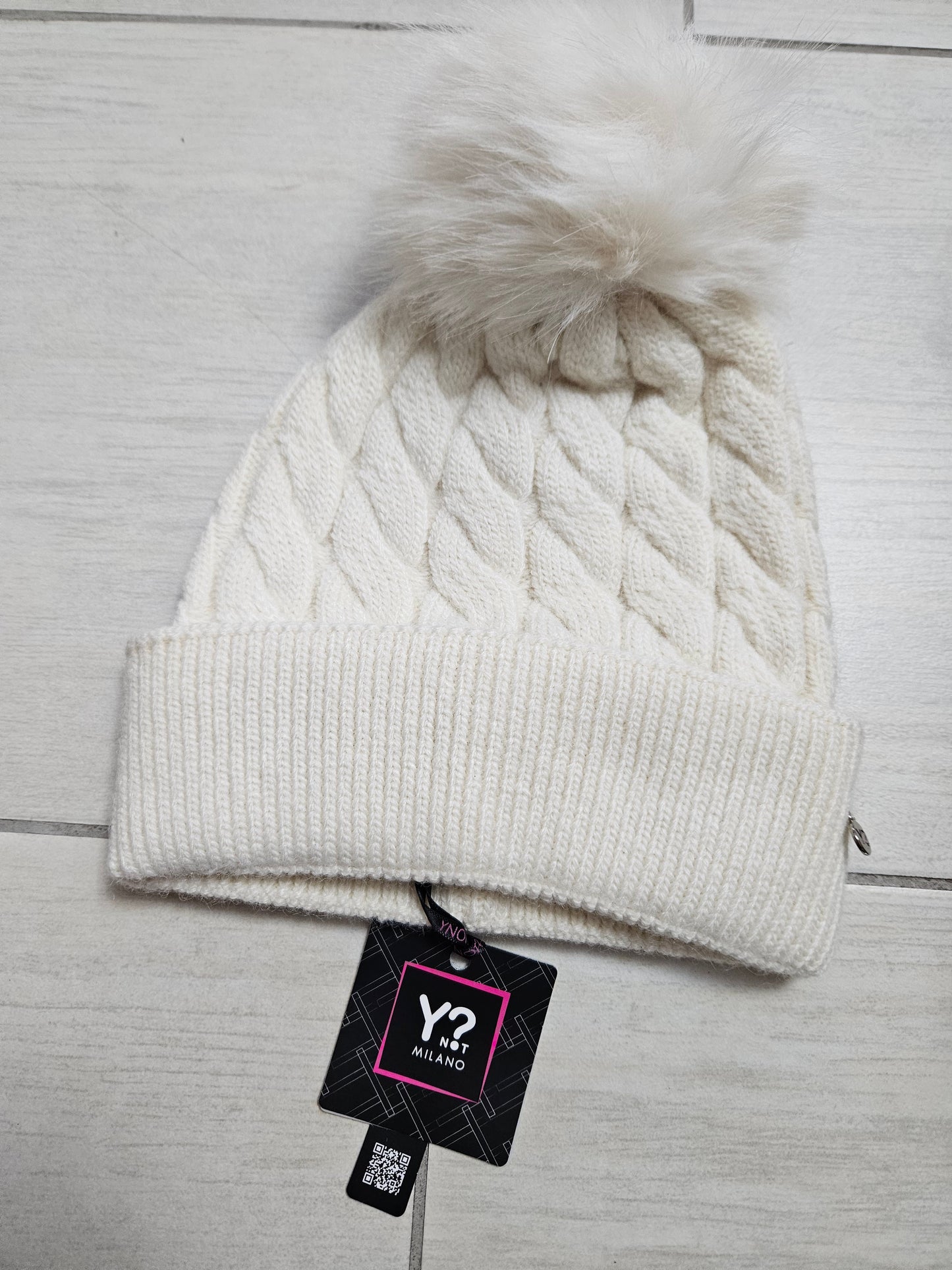 Ynot? Cappello in maglia CTR001 milk