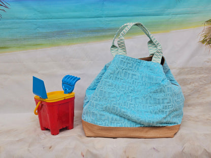 Borsa mare large Sponge azzurra