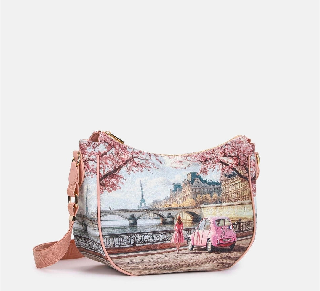 Ynot? Tracolla hobo YES626 Paris en rose