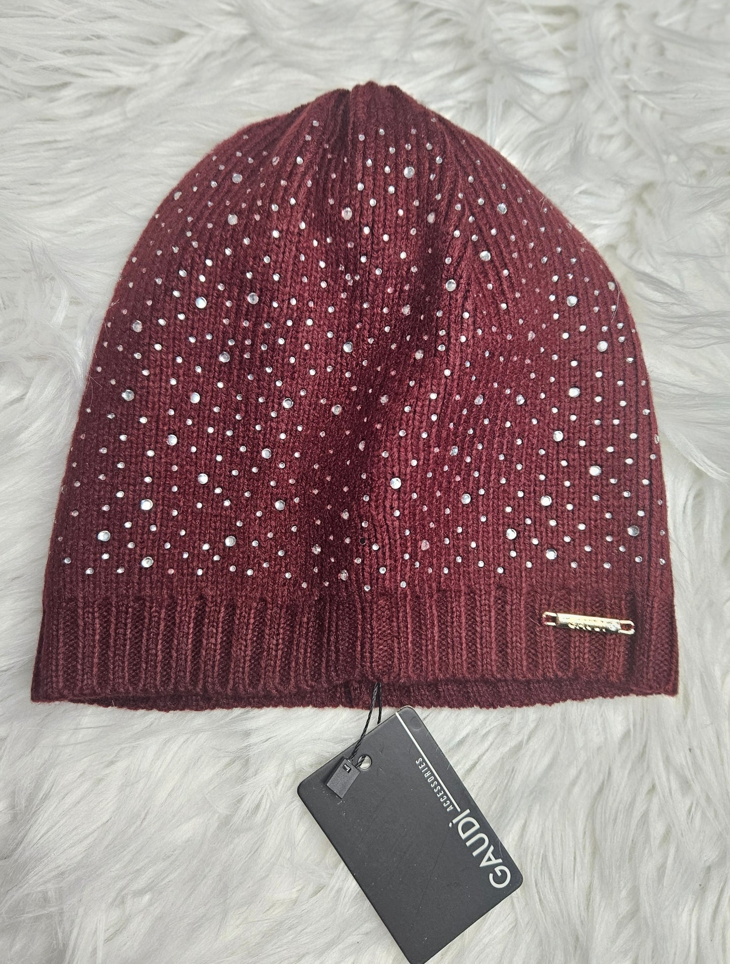 Berretto Gaudì CLARA strass bordeaux