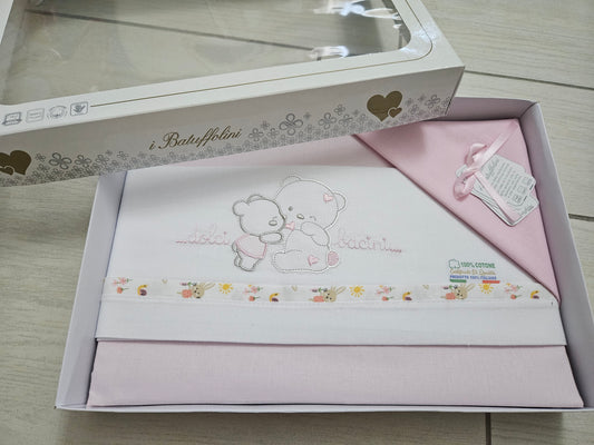 Completo culla orsetto rosa