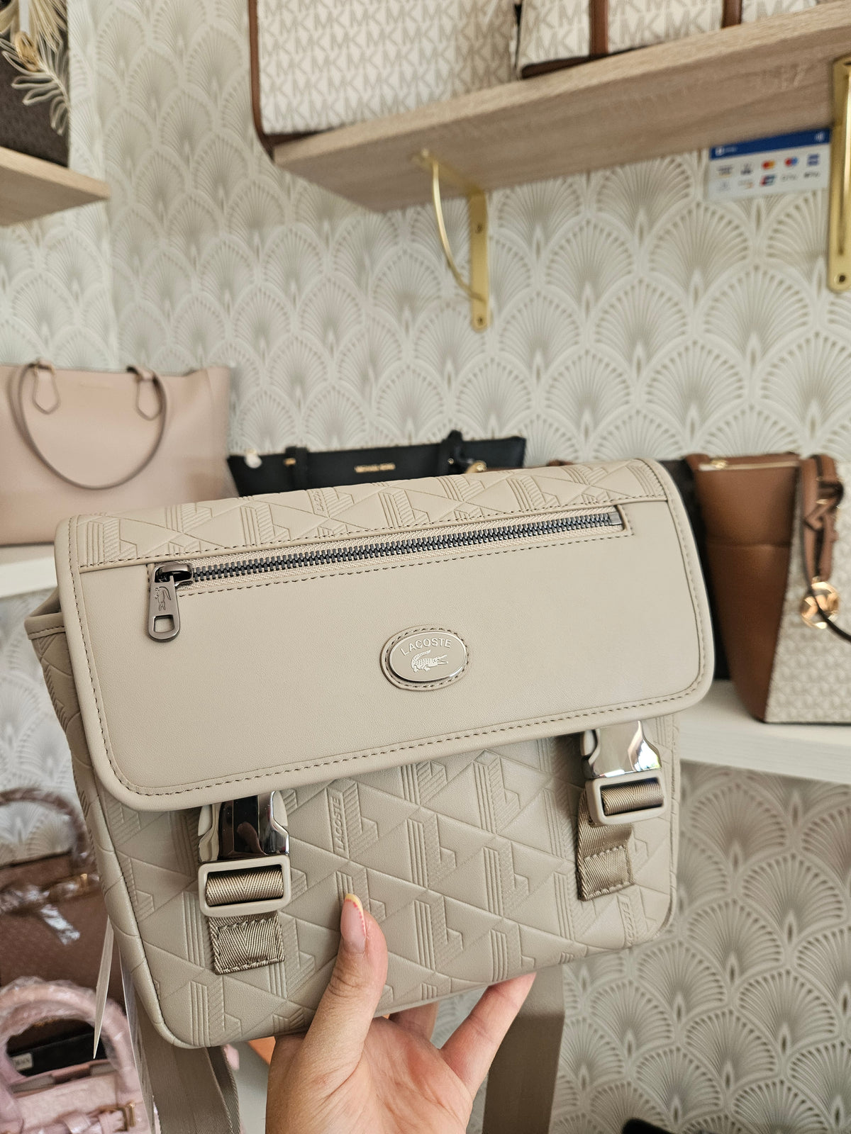 Tracolla uomo beige