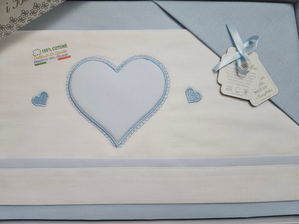 Completo i batuffolini cuore azzurro