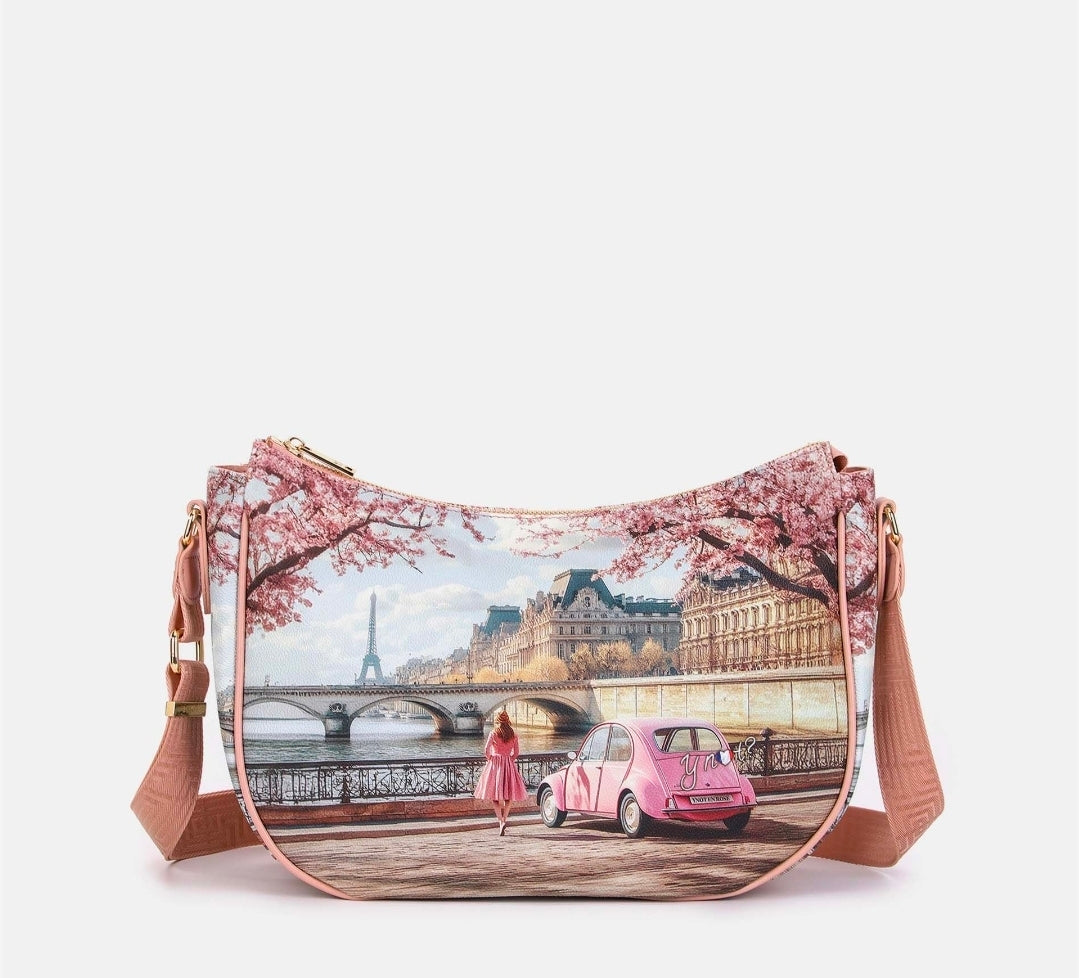 Ynot? Tracolla hobo YES626 Paris en rose