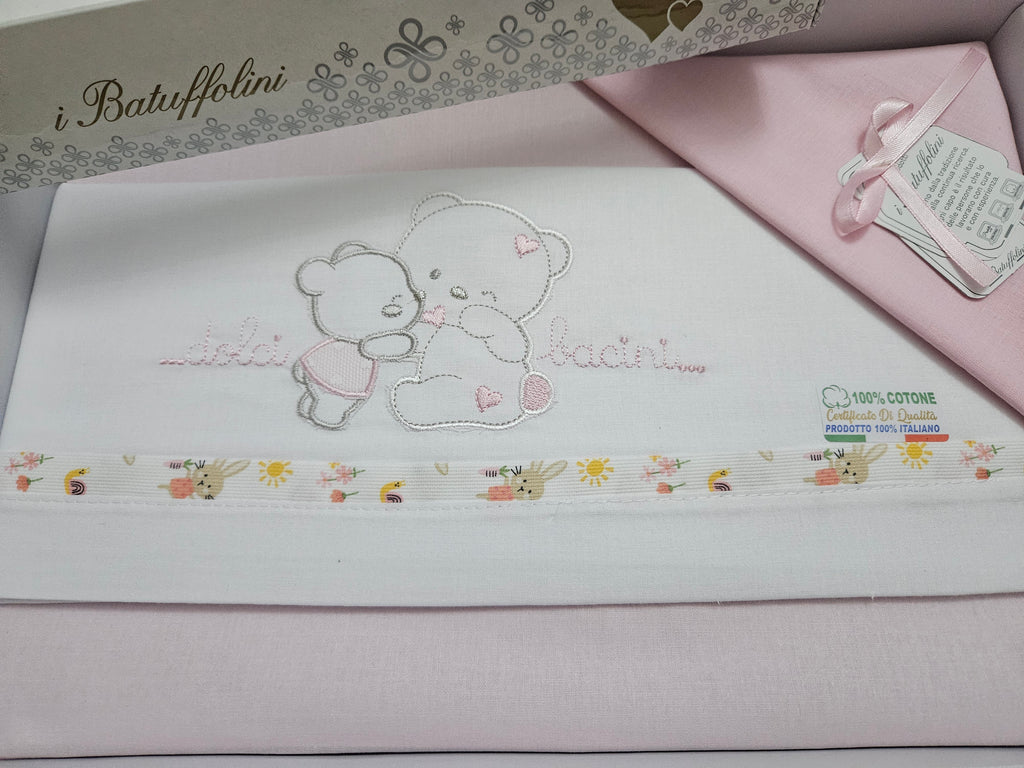 Completo culla orsetto rosa