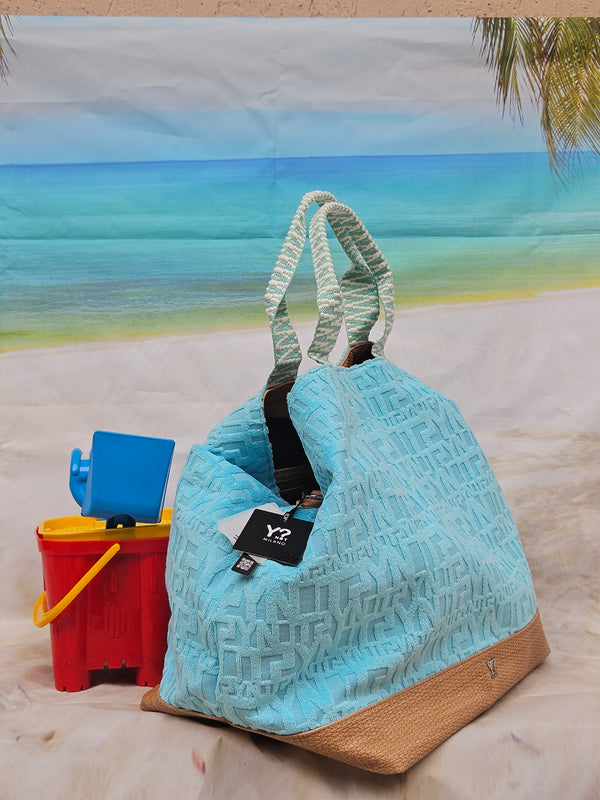 Borsa mare large Sponge azzurra